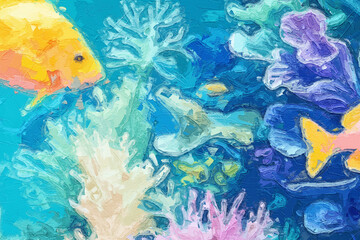 Various oil paintings, flowers, birds, roses, peonies, and beautiful ocean worlds