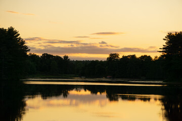 Fototapeta premium sunset over lake