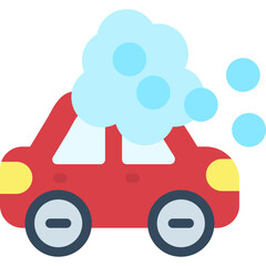 Car with bubbles Flat Icon