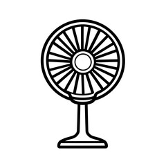 Minimalist single line icon of a pedestal fan creates a modern and simple design suitable for various applications