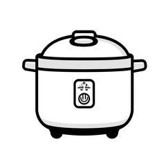 Minimalist design of a rice cooker icon perfect for modern kitchen themes and digital interfaces