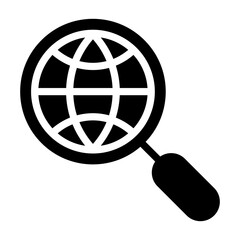 Internet search icon with glyph style. Cloud search icon with glyph style