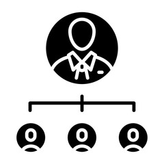 Organization chart icon in glyph style