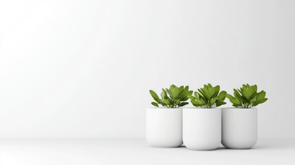 Minimalist plant arrangement in white pots (1)