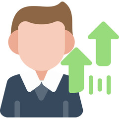 Professional Growth Flat Icon