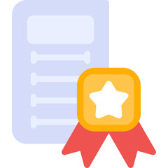 Achievement Certificate Flat Icon