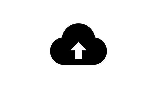 Simple cloud download icon. Save to cloud. Simple cloud logo with arrow icon.