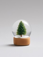 miniature pine tree decoration snow globe