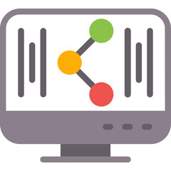 Screen Sharing, video conferencing, online collaboration, remote work, digital presentation, screen share, virtual meeting, remote desktop, video call, collaboration tool Flat Icon