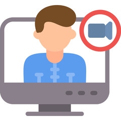 Video Conference, online meeting, virtual meeting, remote work, video call, Zoom call, video chat, conference call, digital meeting, screen sharing Flat Icon