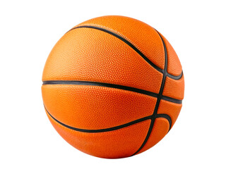 Fototapeta premium Realistic basketball isolated on transparent background, ideal for sports, recreation, and fitness themes. Generative AI
