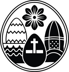 Easter icon silhouette vector designs 9