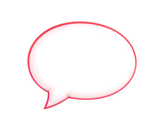 Simple pink speech bubble outline on white, great for communication or comic designs. Generative AI