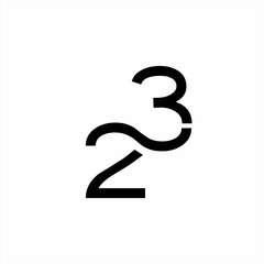 Abstract number 23 logo design with infinity symbol.