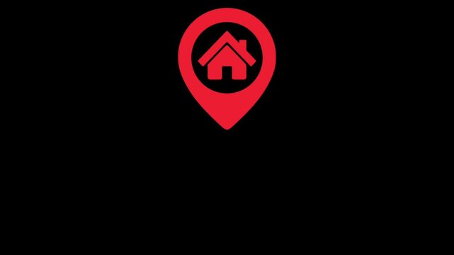 Motion graphic symbol of house location with seamless loop. Perfect for video editing, motion graphics, web and digital projects.
