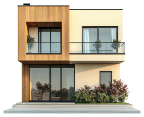 PNG Real contemporary suburb house architecture building balcony.