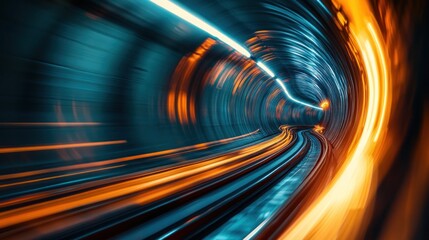 A mesmerizing journey through a vibrant, light-streaked tunnel