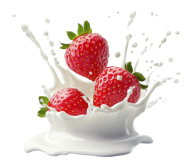 PNG Strawberry milk splash fruit.
