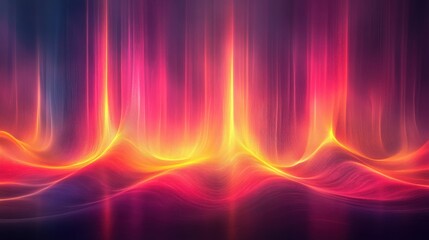 Abstract fiery landscape, vibrant colors, digital art, surreal fiery waves
