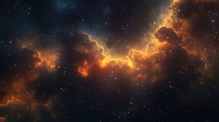 Fototapeta premium Stunning Cosmic Clouds with Glowing Stars in a Deep Space Scene