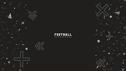 Elegant Black Football Background with Graphic Elements for Template and Poster Design