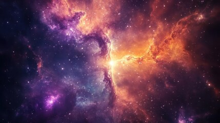 Fototapeta premium Vibrant Cosmic Scene: A Glimpse of Colorful Galaxy with Stars and Nebulas