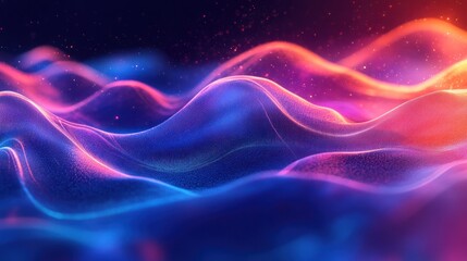 Obraz premium Abstract Neon Waves: A Symphony of Color and Light
