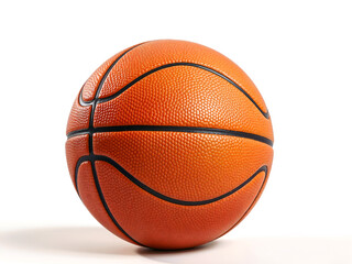 Fototapeta premium Close-up of basketball with grip texture on white background, classic sports equipment. Generative AI