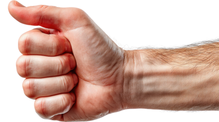 Hand Gesture: A close-up shot of a hand with an upward thumb gesture conveys a powerful message of agreement, positivity, and endorsement. This image captures the essence of positive communication