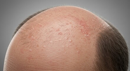 Fototapeta premium Close up View Of A Scalp With Sparse Hair