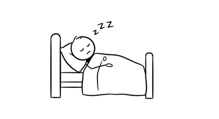 Sleeping stickman with peaceful face