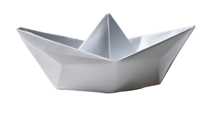 Paper Boat's Poetic Journey: A delicate origami paper boat, a timeless symbol of childhood, floats gently, ready to set sail on an imaginary ocean, embodying simplicity and dreams.