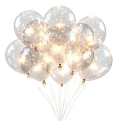 Glowing transparent balloons festive celebration decoration
