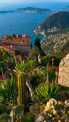 Exotic garden Jardin Exotique d'Eze in the village of Eze Provence, Alps, Cote d'Azur France February 27, 2025