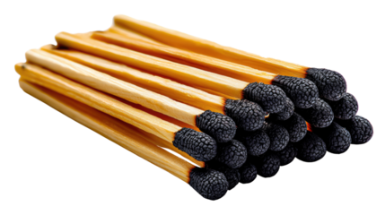 Burning Ignition: An evocative shot of a collection of unused matchsticks, each poised at the cusp of potential, ready to spark creativity and light.