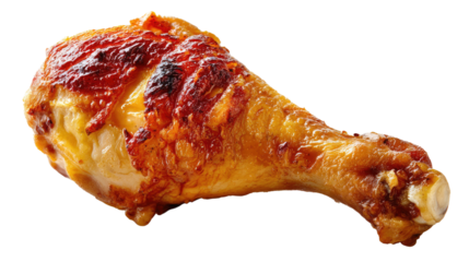 Roasted Chicken Leg: A delectable roasted chicken leg, golden brown and glistening, evokes culinary delight, offering a simple yet satisfying feast.