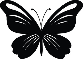 Black Butterfly Silhouette Vector | Insect Clipart vector for Cricut, Tattoo, Logo Design