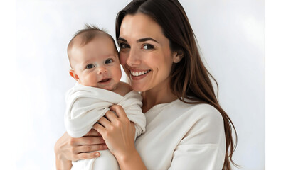 happy mother with Smiling baby on Mother's Day celebration 