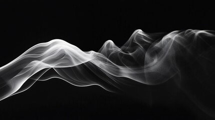 Fototapeta premium Elegant Abstract Smoke Waves on Black Background for Modern Design