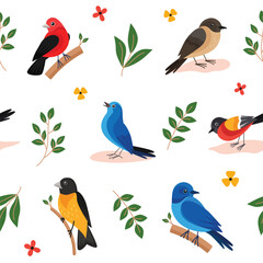 Vector Images of Various Types of Bird Patterns With Subtle Colors