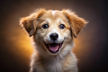 Adorable Sisu Puppy Dog Breed Portrait, Studio Shot, Happy Dog