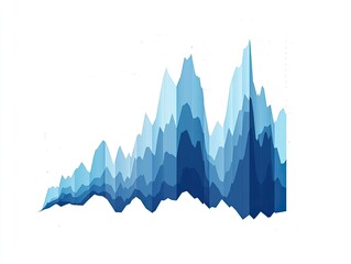 Abstract blue 3D data visualization chart.