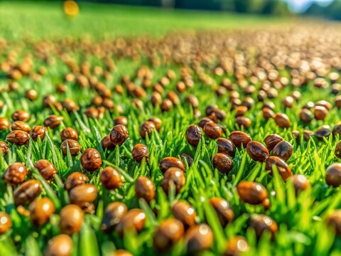 Aerial Drone Shot: Dog Seed Ticks Infestation in Grass