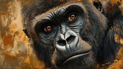 Majestic Gorilla Portrait: A Captivating Close-Up