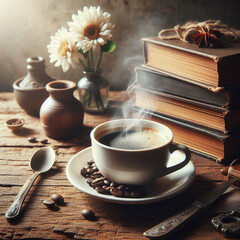 cup of coffee on the terrace