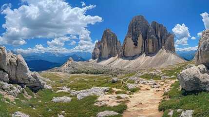Majestic Tre Cime di Lavaredo Panorama: Dolomites, Italy