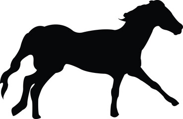 Silhouette Horse Running Position