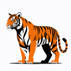 Obraz premium Majestic Bengal Tiger Stylized Illustration of a Powerful Cat