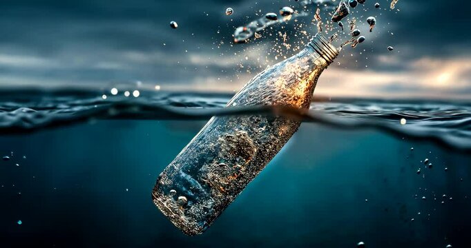 Plastic Bottle Breaks into Microplastics