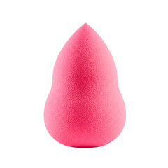 A vibrant pink makeup sponge, ready to flawlessly blend your foundation, creating a smooth and radiant complexion against a clean white background.
